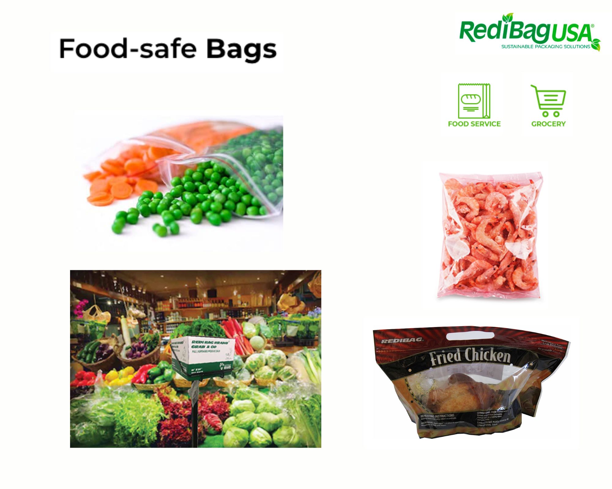 Various food-safe packaging options from RediBagUSA.